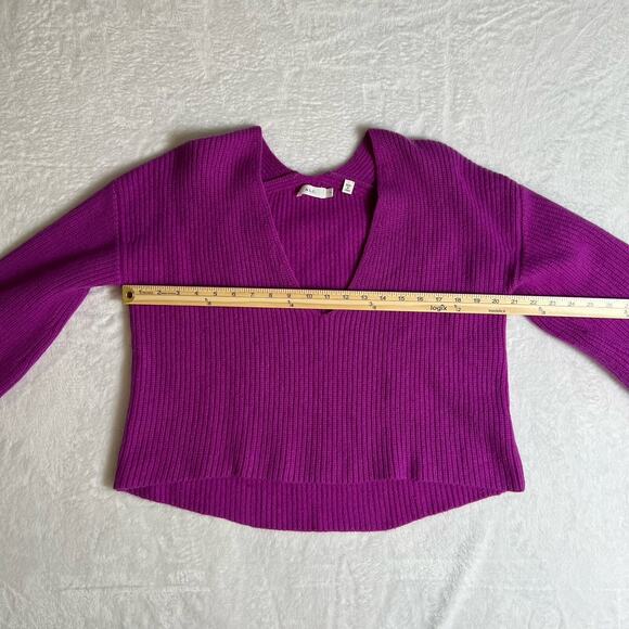 A.L.C. Women's Melanie Wool Cropped Sweater Sz L Orchid Bold Minimalism Designer - Picture 6 of 8